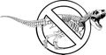 vector Tyrannosaurus Rex dinosaur skeleton outline illustration Royalty Free Stock Photo