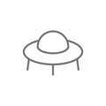 Ufo, spaceship line icon.