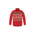 Vector ugly sweaters for Christmas party. Knitted jumpers with winter patterns