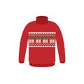 Vector ugly sweaters for Christmas party. Knitted jumpers with winter patterns