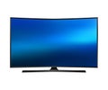 Vector UHD Smart Tv with curved screen on white background. Royalty Free Stock Photo