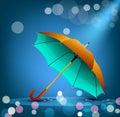 Vector umbrella on a blue background