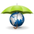 Vector Umbrella and Globe