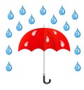 Vector umbrella and rain drops Royalty Free Stock Photo
