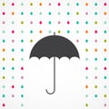 Vector umbrella and rain drops Royalty Free Stock Photo