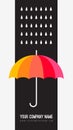 Vector umbrella and rain drops. Abstract weather