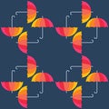 Vector umbrellas. Abstract seamless pattern design