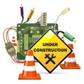 Vector Under Construction Concept with Sign
