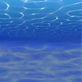 Vector underwater background illustration with water waves. Royalty Free Stock Photo