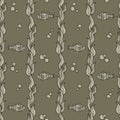 Vector underwater vertical seamless pattern in brown