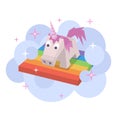 Vector unicorn flat image