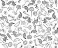 Vector unicorns and lollipop caramel, candy seamless pattern.