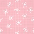 Vector Uniform Cute Grid checkered with flower seamless pattern. Royalty Free Stock Photo