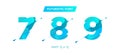 Vector Unique Futuristic Numbers. Decorative Headline Typeface