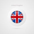 Vector United Kingdom flag sign. Circle isolated symbol. British illustration icon for travel, advertisement, design, logo, events Royalty Free Stock Photo
