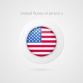 Vector United States of America flag sign. USA circle symbol. North American illustration icon for travel, sport event Royalty Free Stock Photo