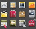 Vector universal square icons. Part 6. Banking Royalty Free Stock Photo