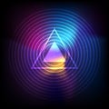 Vector universe wave signal, triangle abstract background