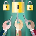 Vector unlock to the success of the businessman