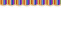 Vector up line wavy border made of colored wooden pencils row isolated on white background. Royalty Free Stock Photo