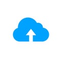 Vector Upload Icon, Cloud with Arrow, Loading Concept, Isalated on White Background. Royalty Free Stock Photo