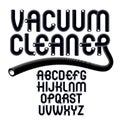 Vector upper case modern alphabet letters set. Funky rounded font, typescript for use in logo creation. Made with industrial hose Royalty Free Stock Photo