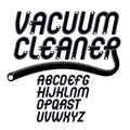 Vector upper case modern alphabet letters set. Trendy italic font, typescript for use in logo creation. Made using vacuum cleaner Royalty Free Stock Photo