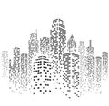 Vector Urban Cityscape Silhouette Illustration Royalty Free Stock Photo