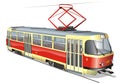 Vector urban tram Royalty Free Stock Photo