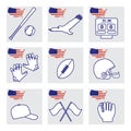 Vector USA Set American National Symbol Sport Royalty Free Stock Photo