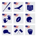 Vector USA Set American National Symbol Sport Royalty Free Stock Photo