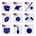 Vector USA Set American National Symbol Sports Royalty Free Stock Photo