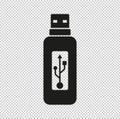 Vector usb flash drive - black vector icon Royalty Free Stock Photo