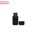 Vector usb flash drive icon with shadow on a white background. eps10 Royalty Free Stock Photo