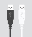 Vector USB plug black and white Royalty Free Stock Photo