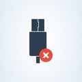 Vector usb type-c and usb-c icon. delete flash usb-c cable. warning information Royalty Free Stock Photo