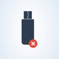 Vector usb type-c and usb-c memory icon. delete flash memory. warning information Royalty Free Stock Photo