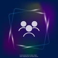 Vector user chat neon light icon. Flat People interaction symbol icon. Layers grouped for easy editing illustration. For your Royalty Free Stock Photo