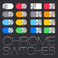 Vector User Interface Set including chrome switches Royalty Free Stock Photo