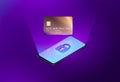 Vector of using credit card online shopping on smartphone concept