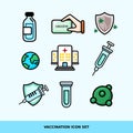 Vector vaccine icon with detailed color and outline
