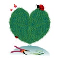 Vector valentine grass heart Royalty Free Stock Photo