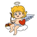 Vector Valentine`s Day character, Angel
