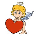 Vector Valentine`s Day character, Angel