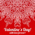 Vector Valentine's day lacy greeting ornate