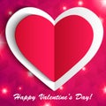 Vector Valentine's day lacy paper heart greeting