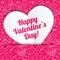 Vector Valentine's day lacy paper heart greeting