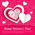 Vector Valentine's day lacy paper heart greeting