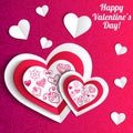 Vector Valentine's day lacy paper heart greeting