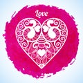 Vector Valentine's day lacy paper heart greeting